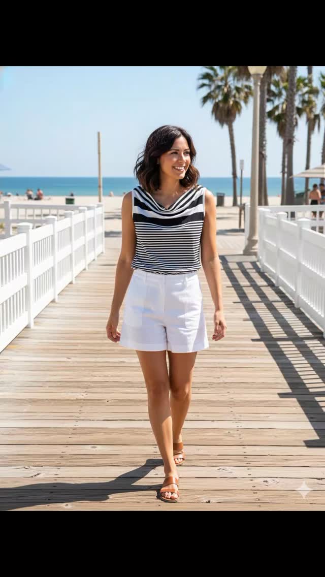 Polera rallada cuello bote