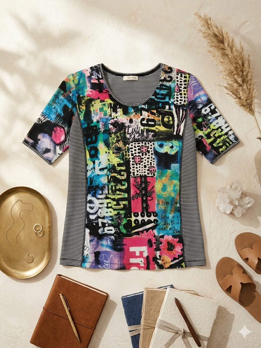 Polera de estilo urbano y artístico