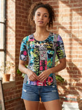 Polera de estilo urbano y artístico